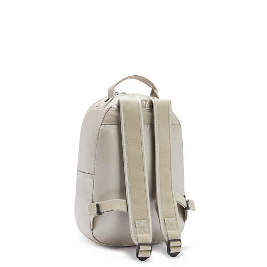 Kipling Seoul Small Metallic Tablet Rugzak Beige | België 1352BE